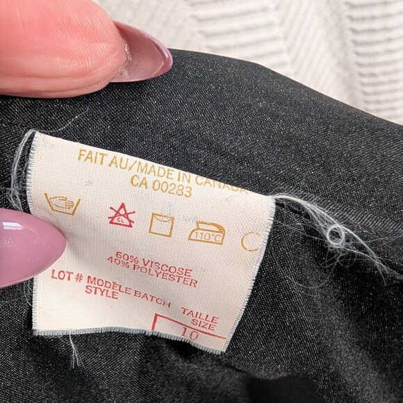 Vintage Houndstooth Blazer Black and White double-breasted Shoulder pads Size 10 - Picture 10 of 12